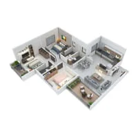 Trio Kaya Ravet NX 3 BHK Floor Plan Image